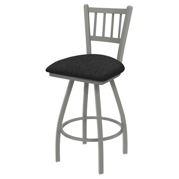 36" Swivel Bar Stool, Nickel Finish, Graph Coal Seat